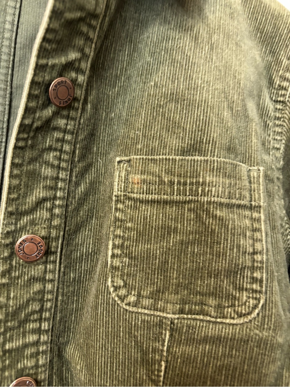 Jones New York Sport Olive Green Corduroy Jacket, Size L (w/ flaw) - Picture 9 of 10